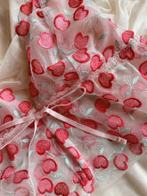 Load image into Gallery viewer, Cherry Hearts Frill Top (w/ pink mesh lining)