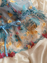 Load image into Gallery viewer, Wisteria Frill Top (w/ blue mesh lining)