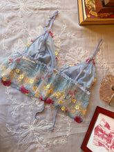Load image into Gallery viewer, Wisteria Frill Top (w/ blue mesh lining)
