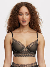 Load image into Gallery viewer, Entice Longline Bra (Black/Nude)
