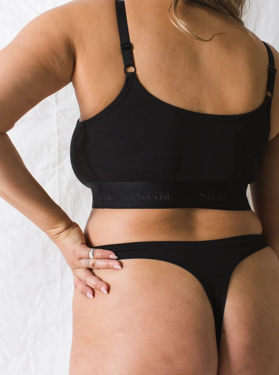 Organic Cotton Siella Thong (Black)